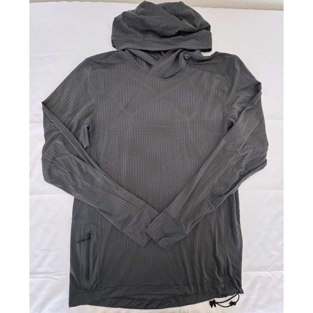 Reebok CrossFit Mens Performance Hoodie Small CR-055.FIT Graphic Gray Drawstring